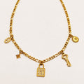 Collier Tresse Pendentifs Clé Cadenas H Luxe