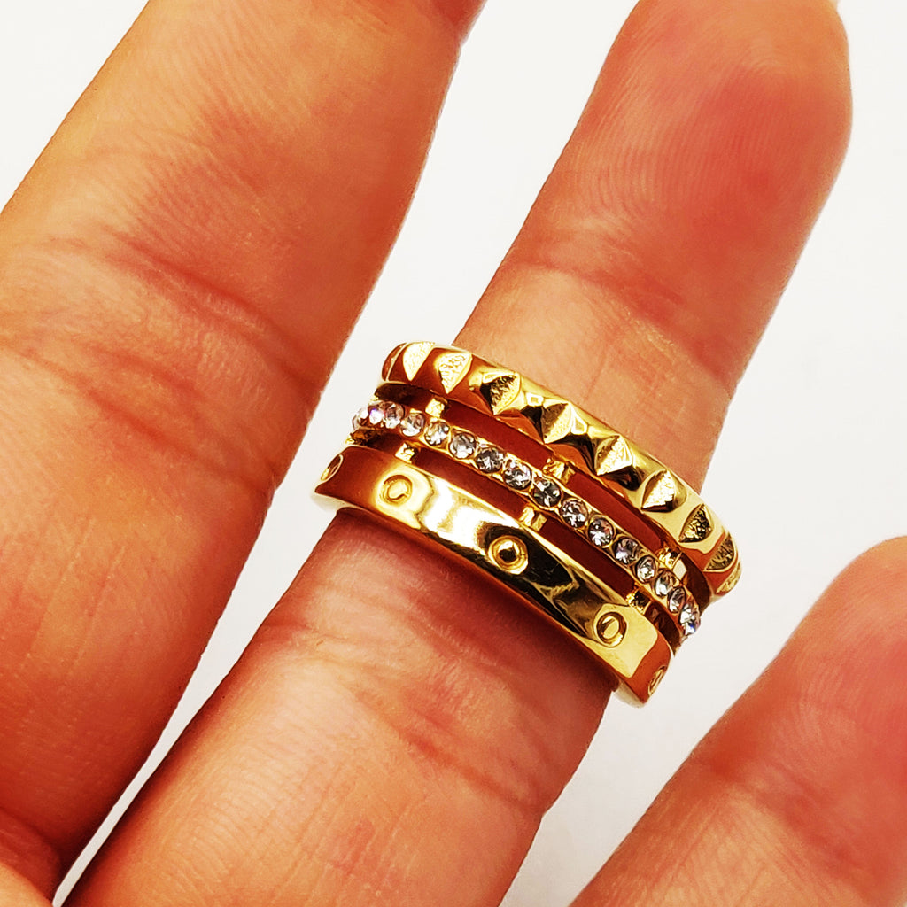 Bague Cercle Multi Pics Luxe