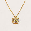 Collier Carré Bombé Cristaux X Petit