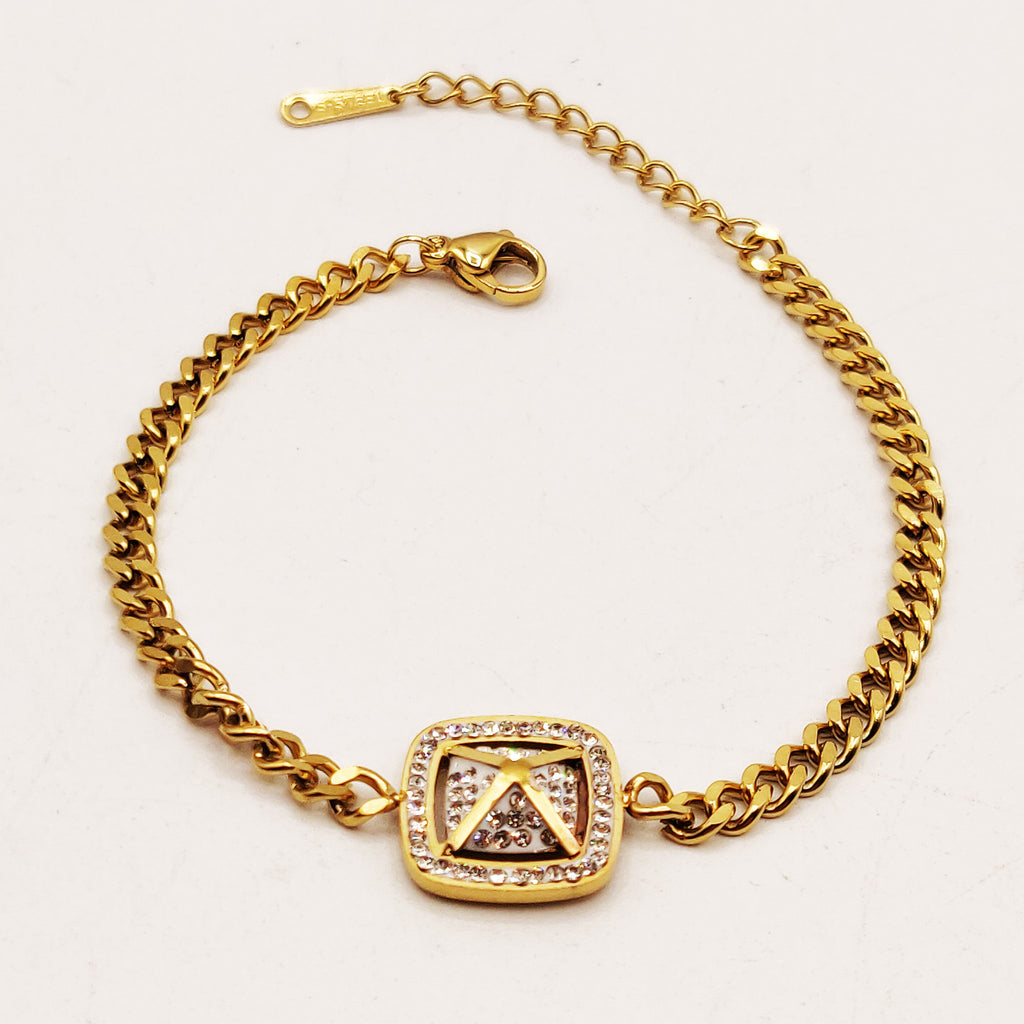 Bracelet Carré Bombé Cristaux X Petit