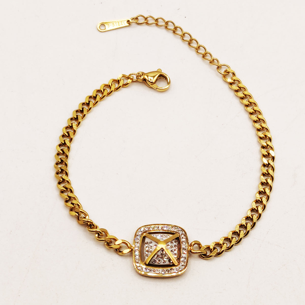 Bracelet Carré Bombé Cristaux X Petit
