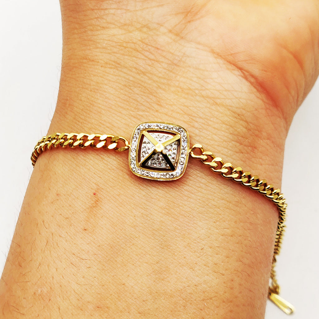 Bracelet Carré Bombé Cristaux X Petit