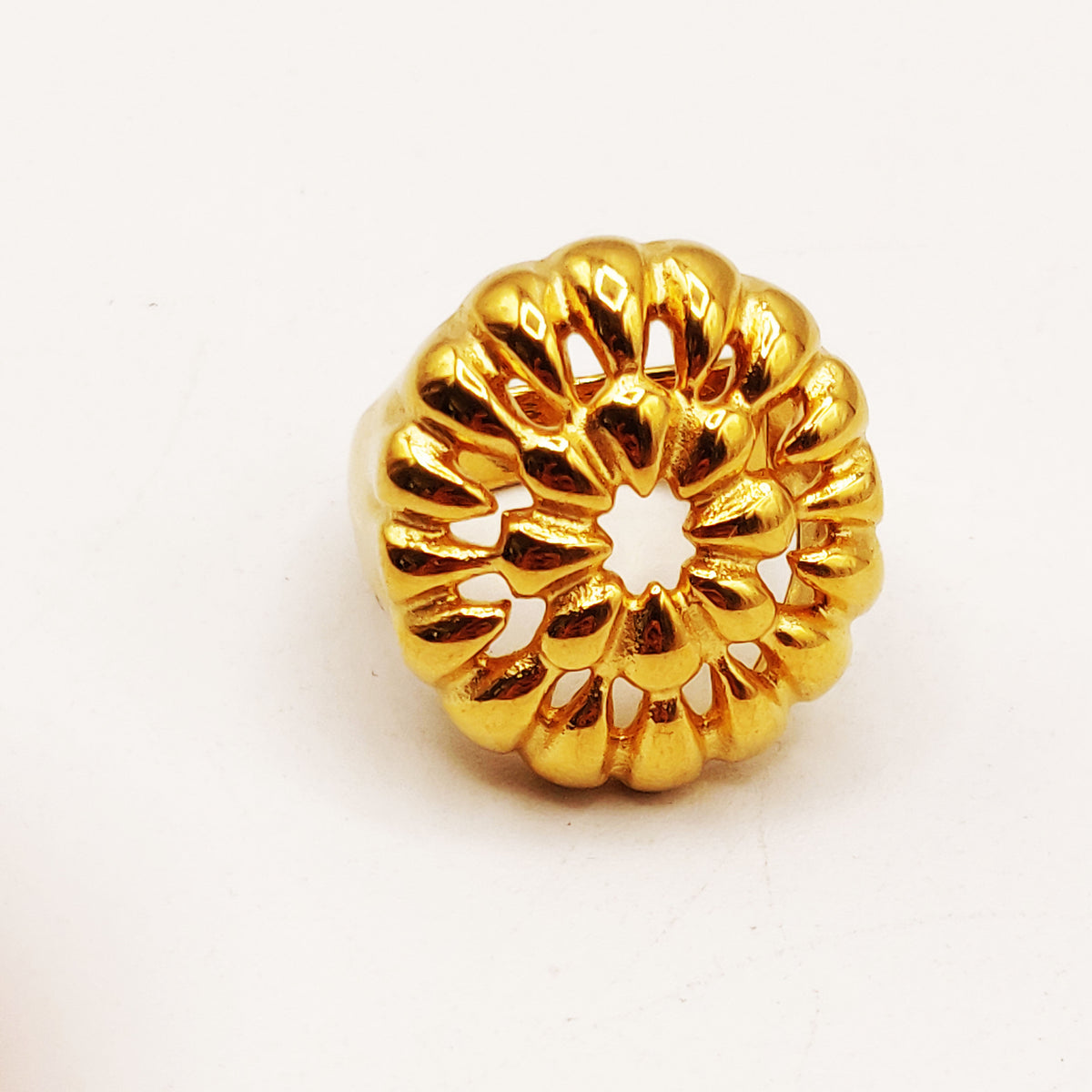 Bague Cercle de Gouttes Bombées Luxe