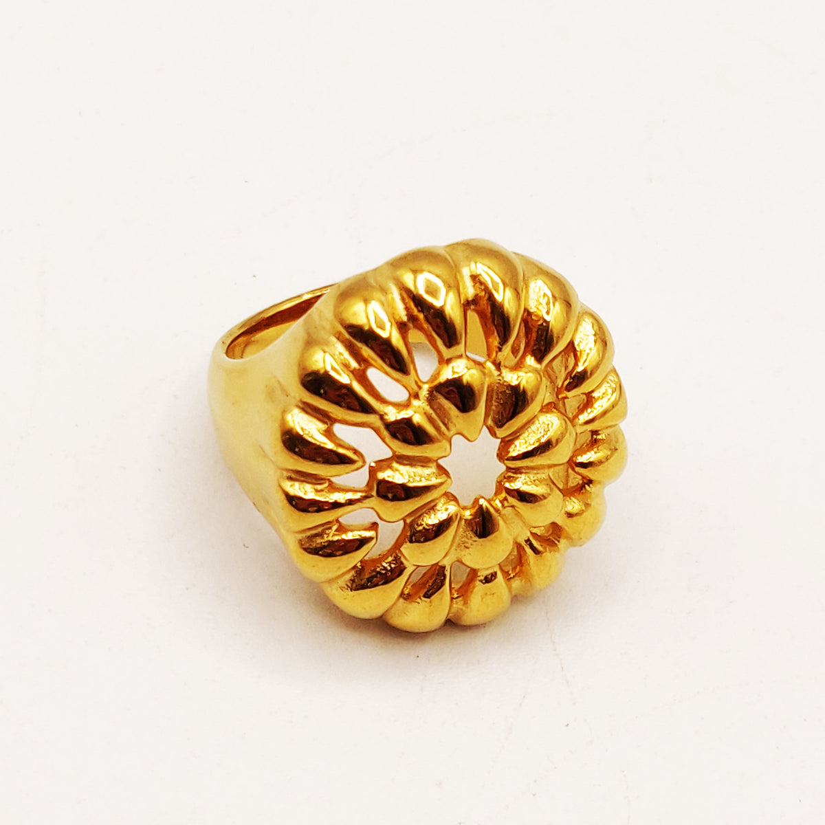 Bague Cercle de Gouttes Bombées Luxe