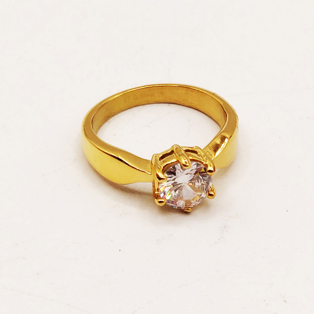Bague Fiançailles Cristal Rond Simple