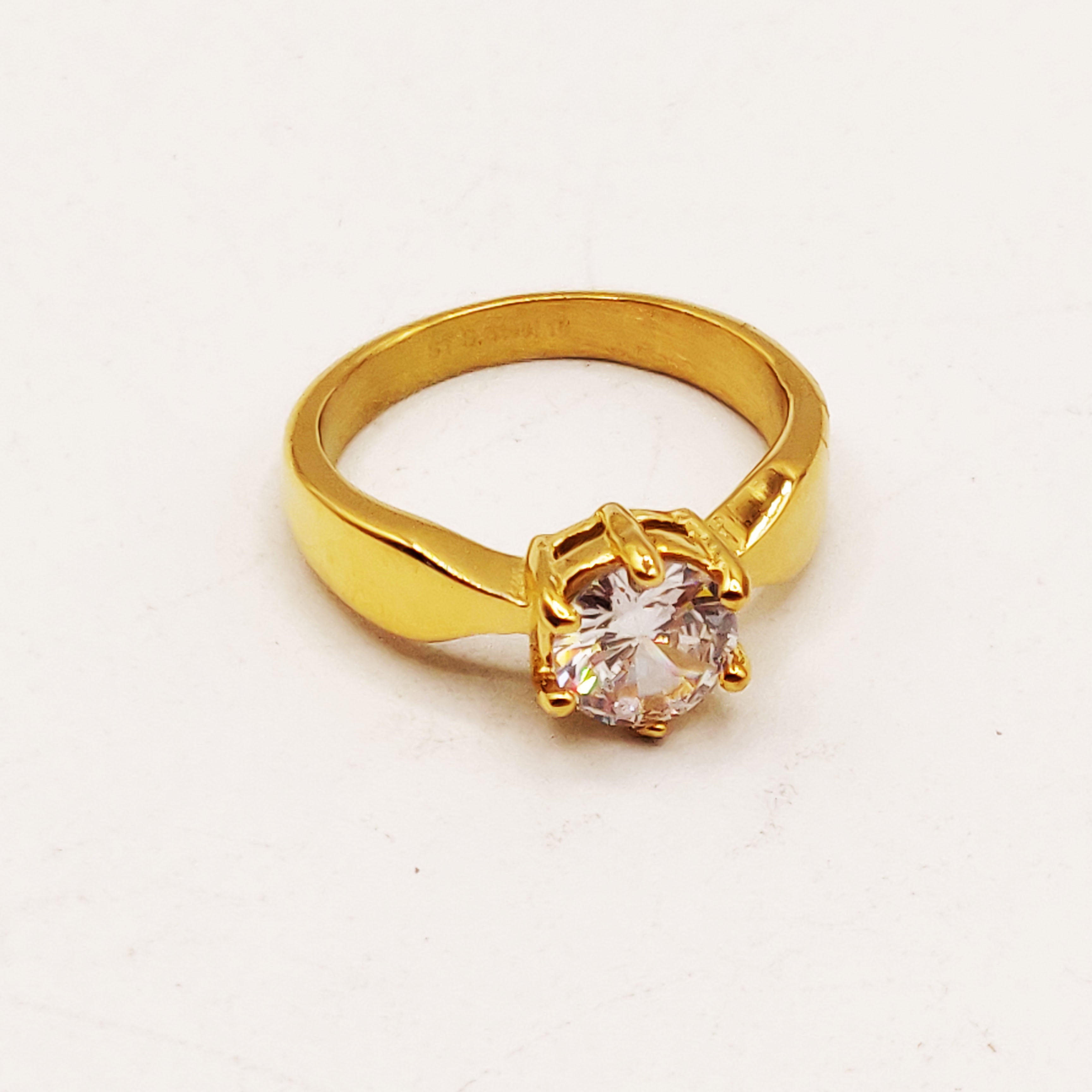 Bague Fiançailles Cristal Rond Simple
