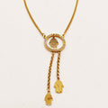 Collier Tresse Cercle Main de Fatma et Doubles Mains Descendantes
