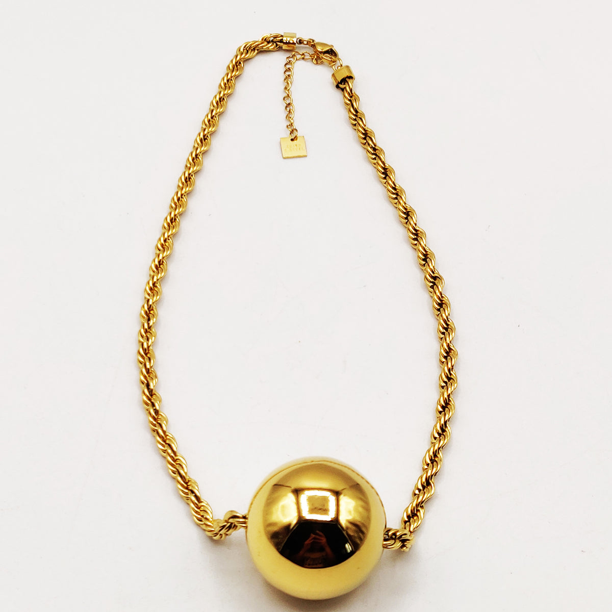 Collier Torsade Multi Lignes Grosse Boule Dorée Luxe