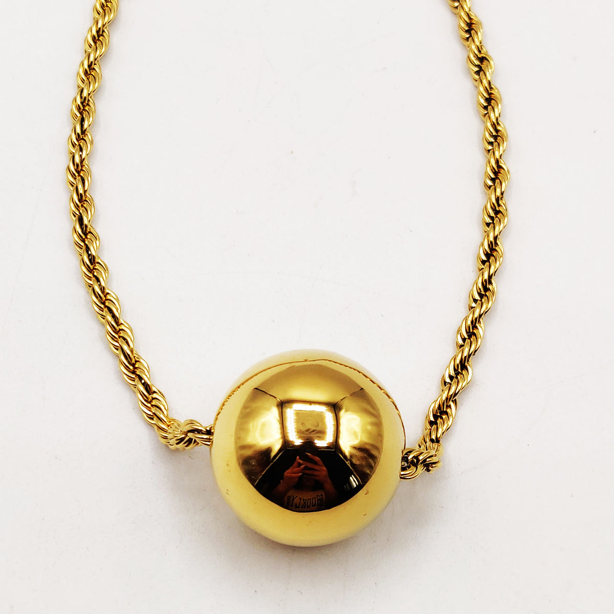Collier Torsade Multi Lignes Grosse Boule Dorée Luxe