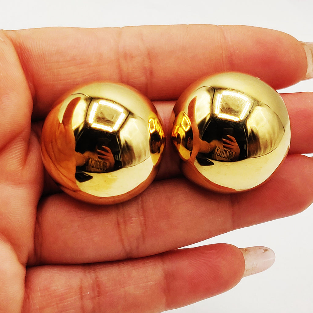 Boucles d'oreilles Grosse Boule Dorée Luxe