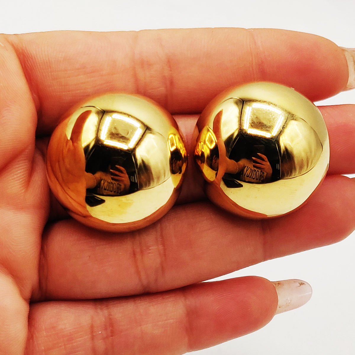Boucles d'oreilles Grosse Boule Dorée Luxe