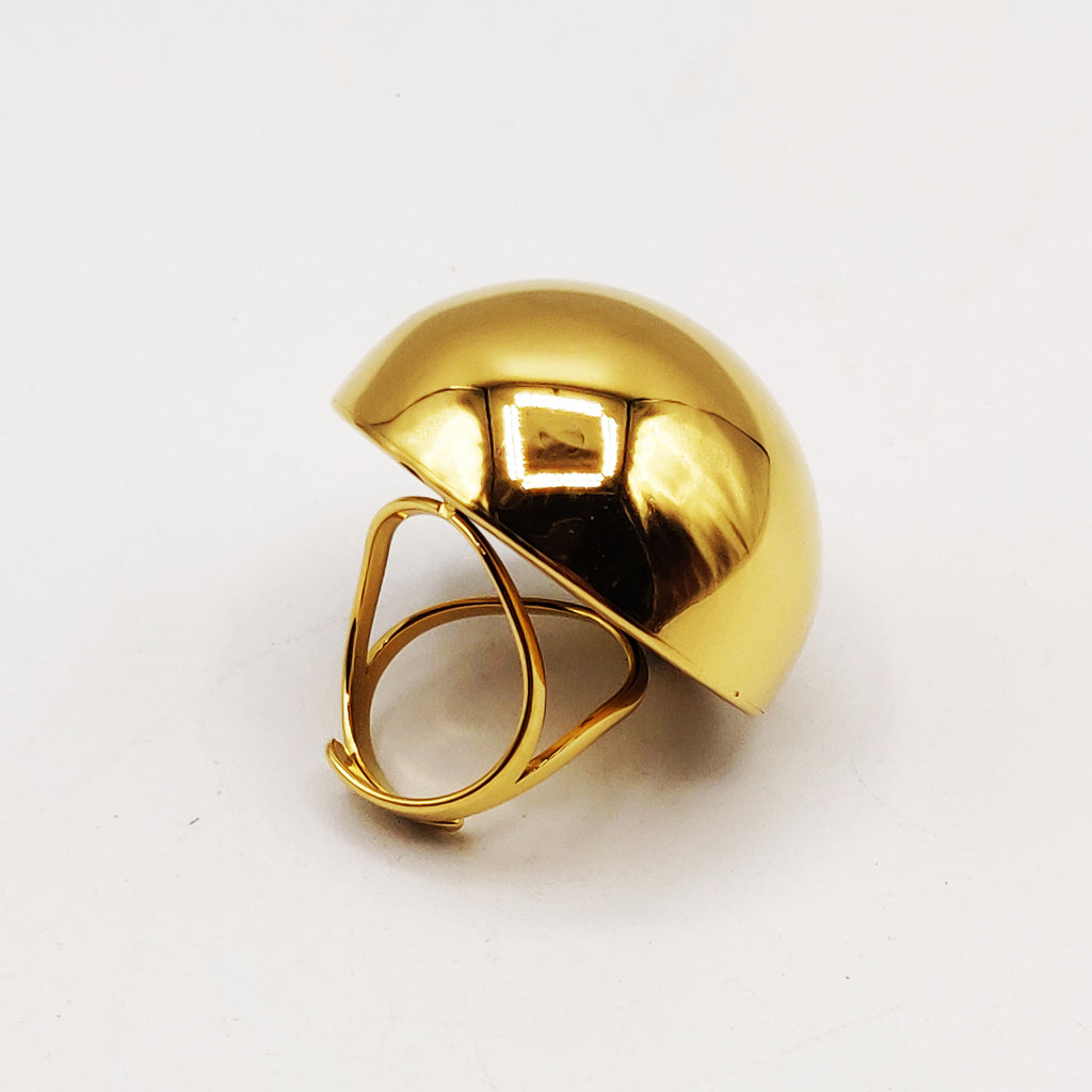 Bague Grosse Boule Dorée Luxe