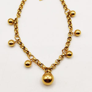 Collier Maillons Multi Perles d'imitation Dorées Luxe