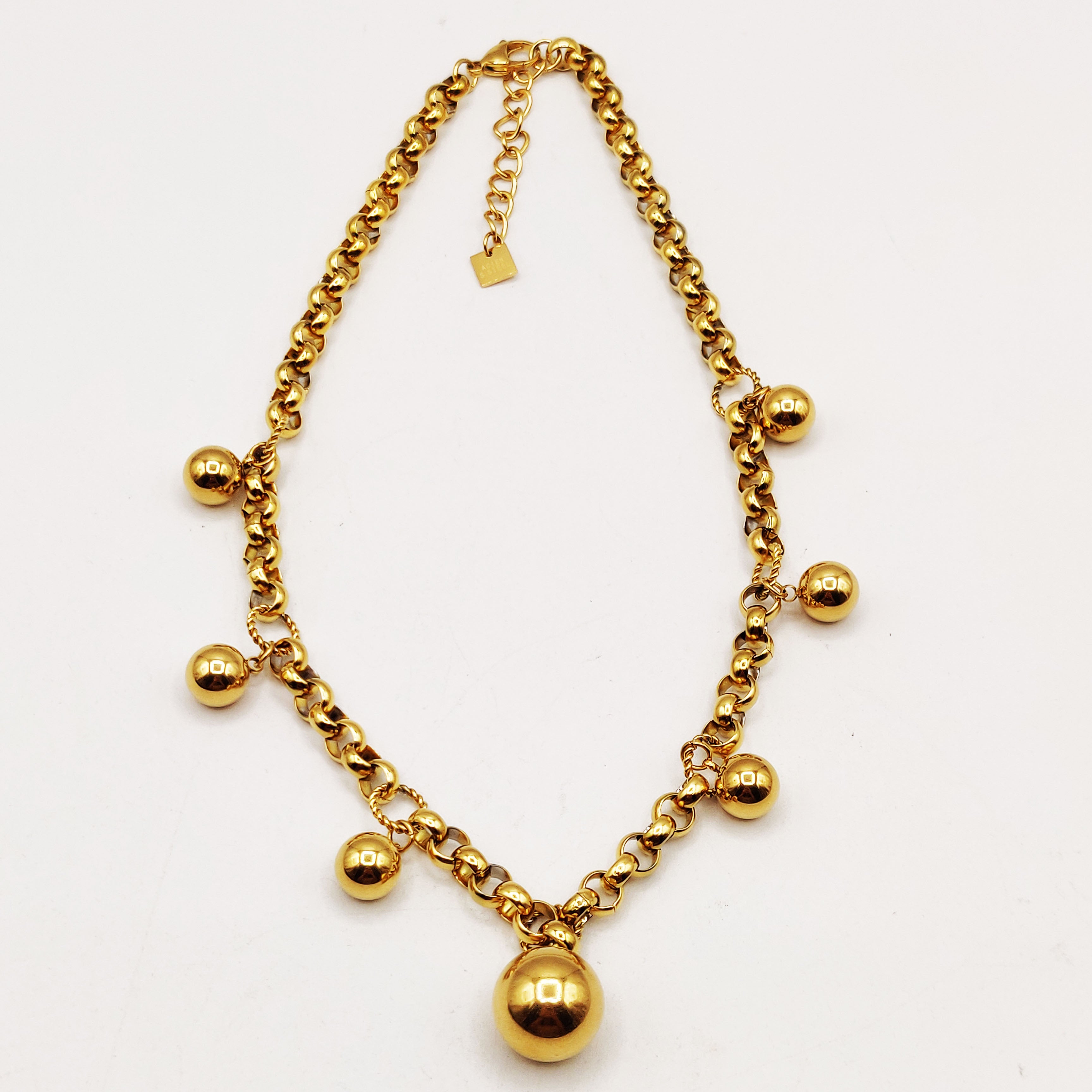 Collier Maillons Multi Perles d'imitation Dorées Luxe