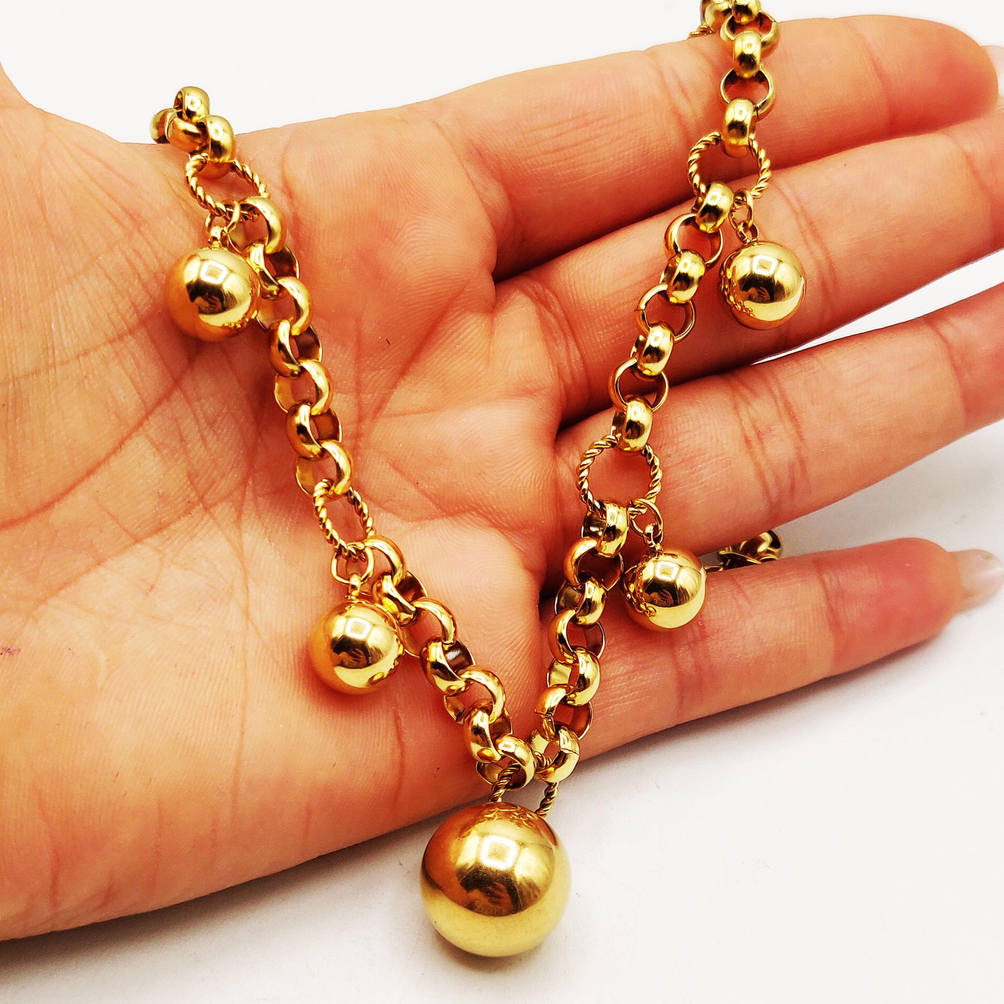Collier Maillons Multi Perles d'imitation Dorées Luxe