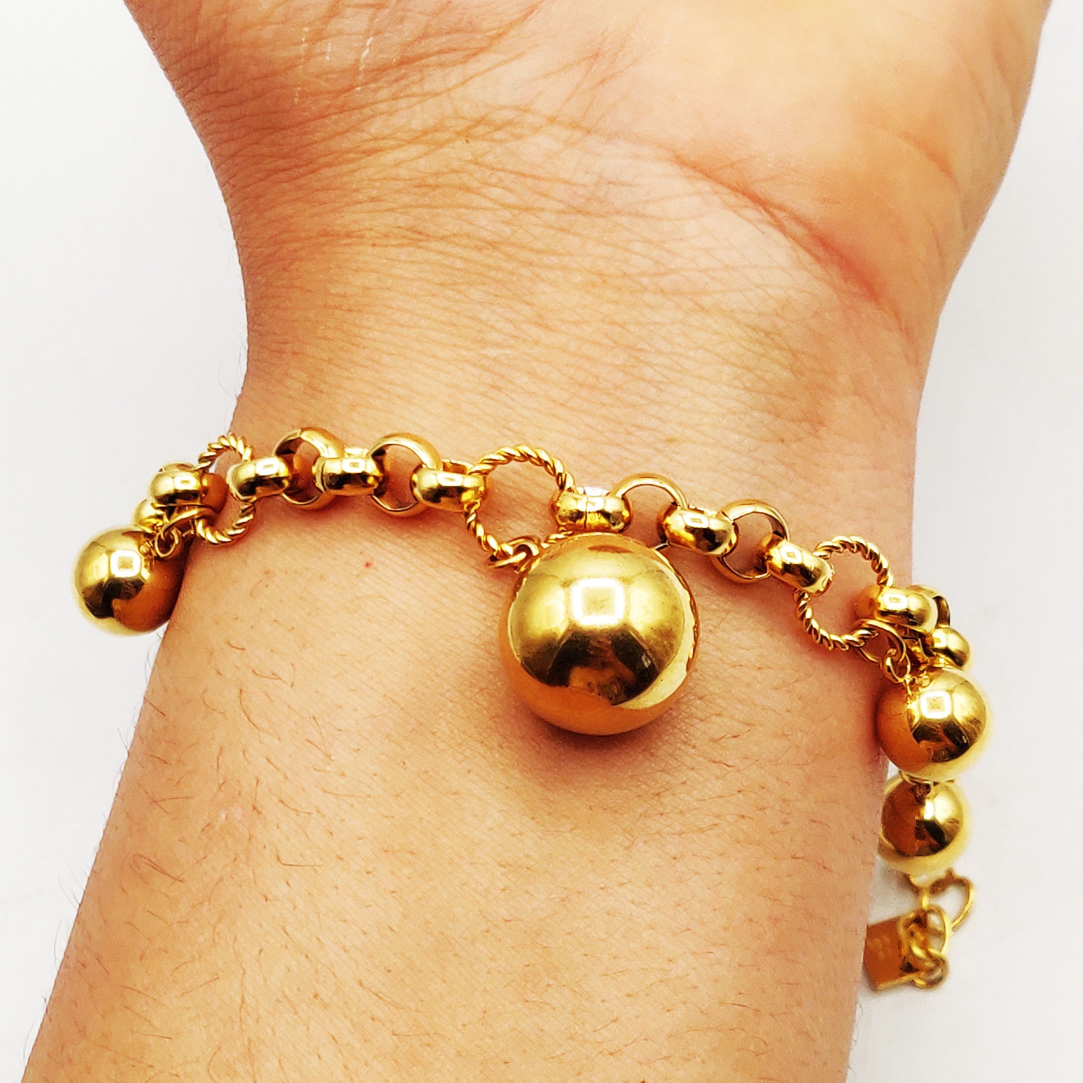 Bracelet Maillons Multi Perles d'imitation Dorées Luxe