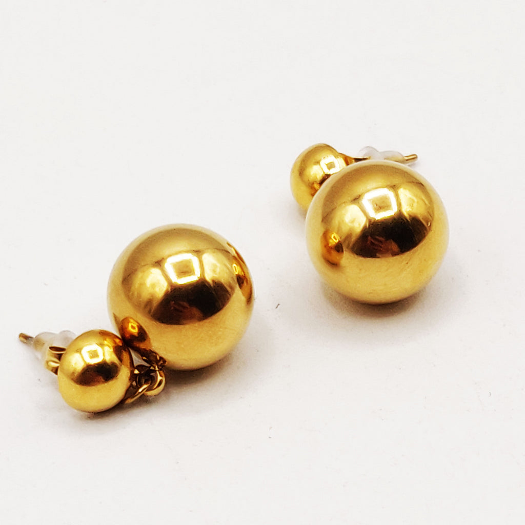 Boucles d'oreilles Maillons Multi Perles d'imitation Dorées Luxe