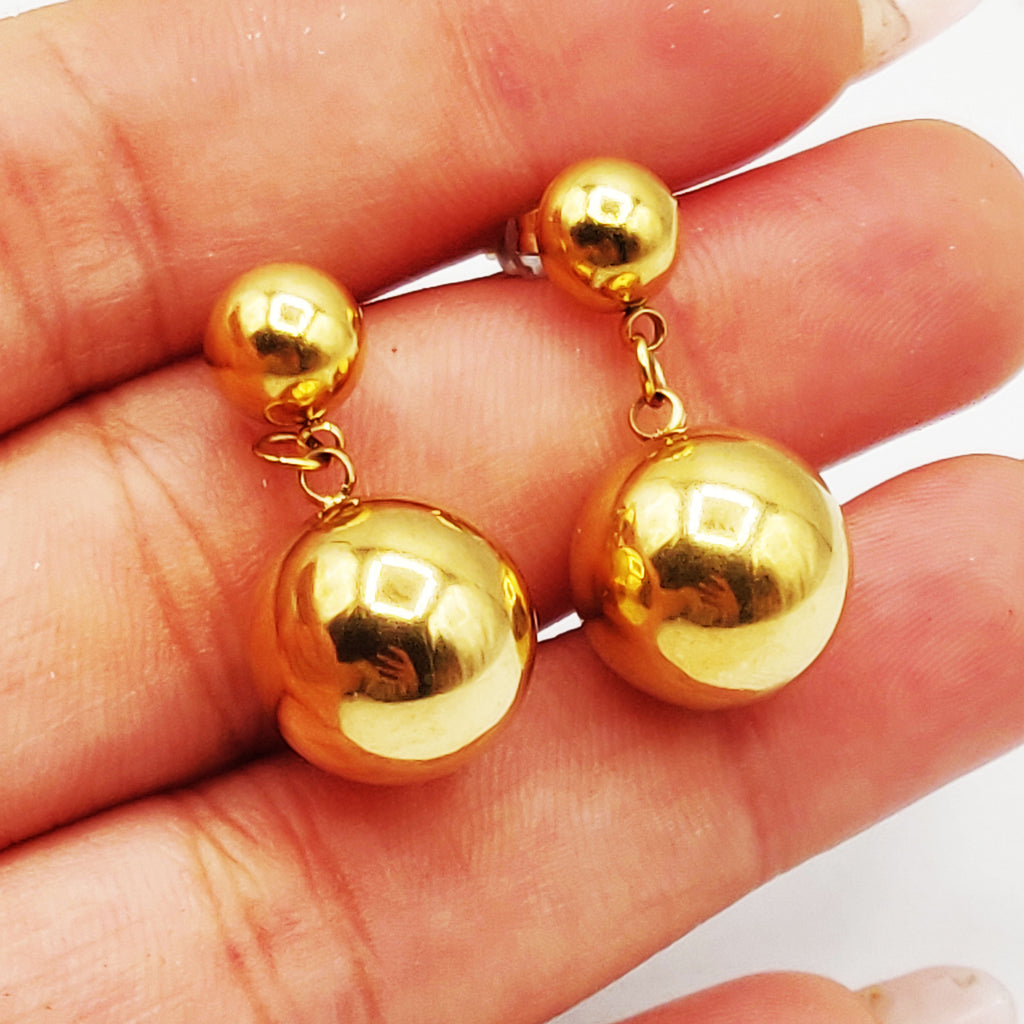 Boucles d'oreilles Maillons Multi Perles d'imitation Dorées Luxe
