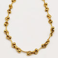 Collier Chaîne de Perles d'imitation Dorées Luxe