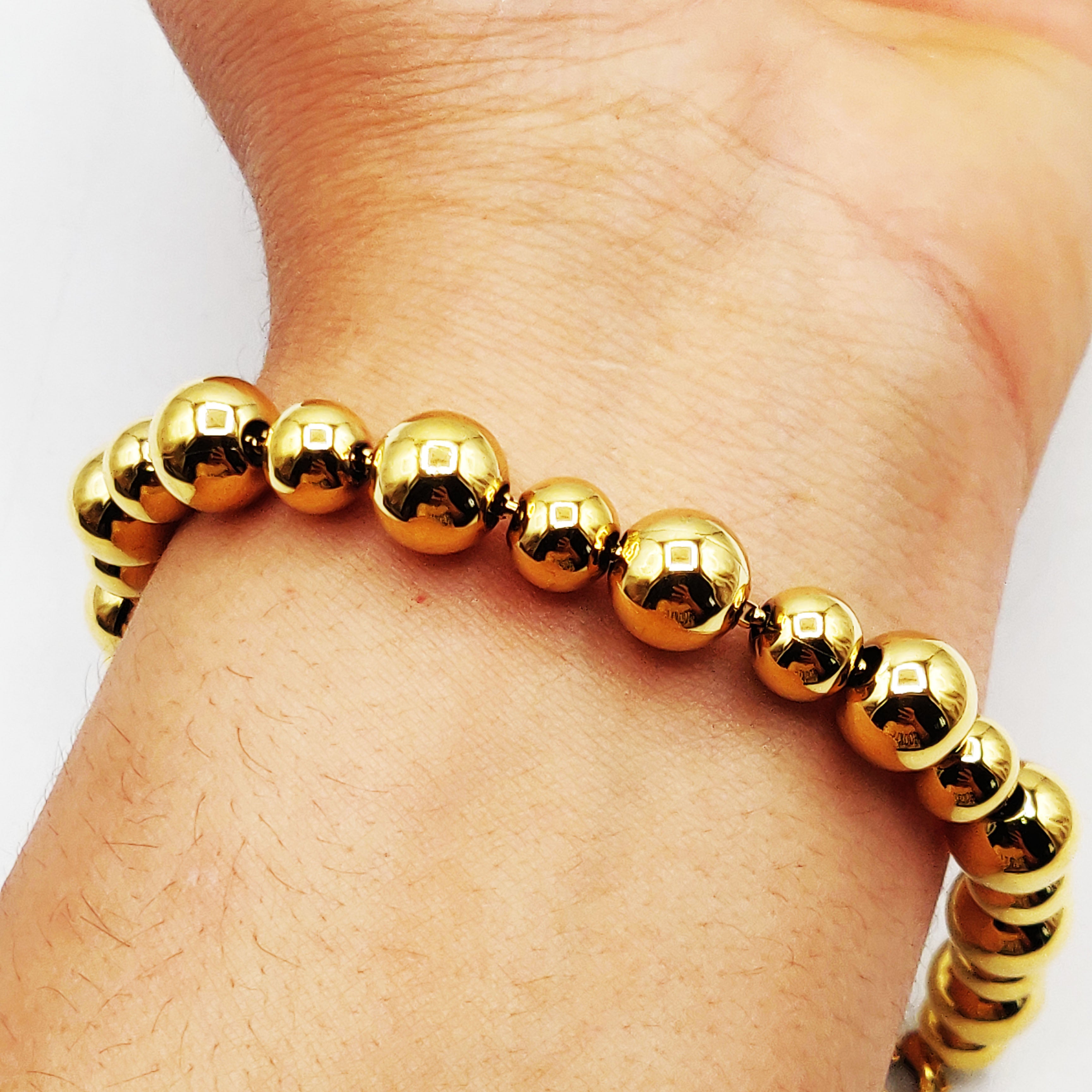 Bracelet Perles d'imitation Dorées Multi Tailles Luxe
