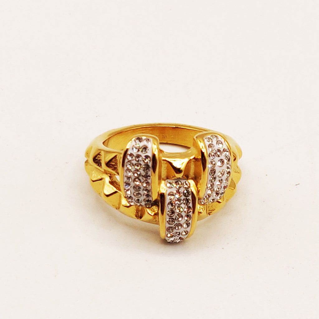 Bague Large Multi Pics et Cristaux Luxe