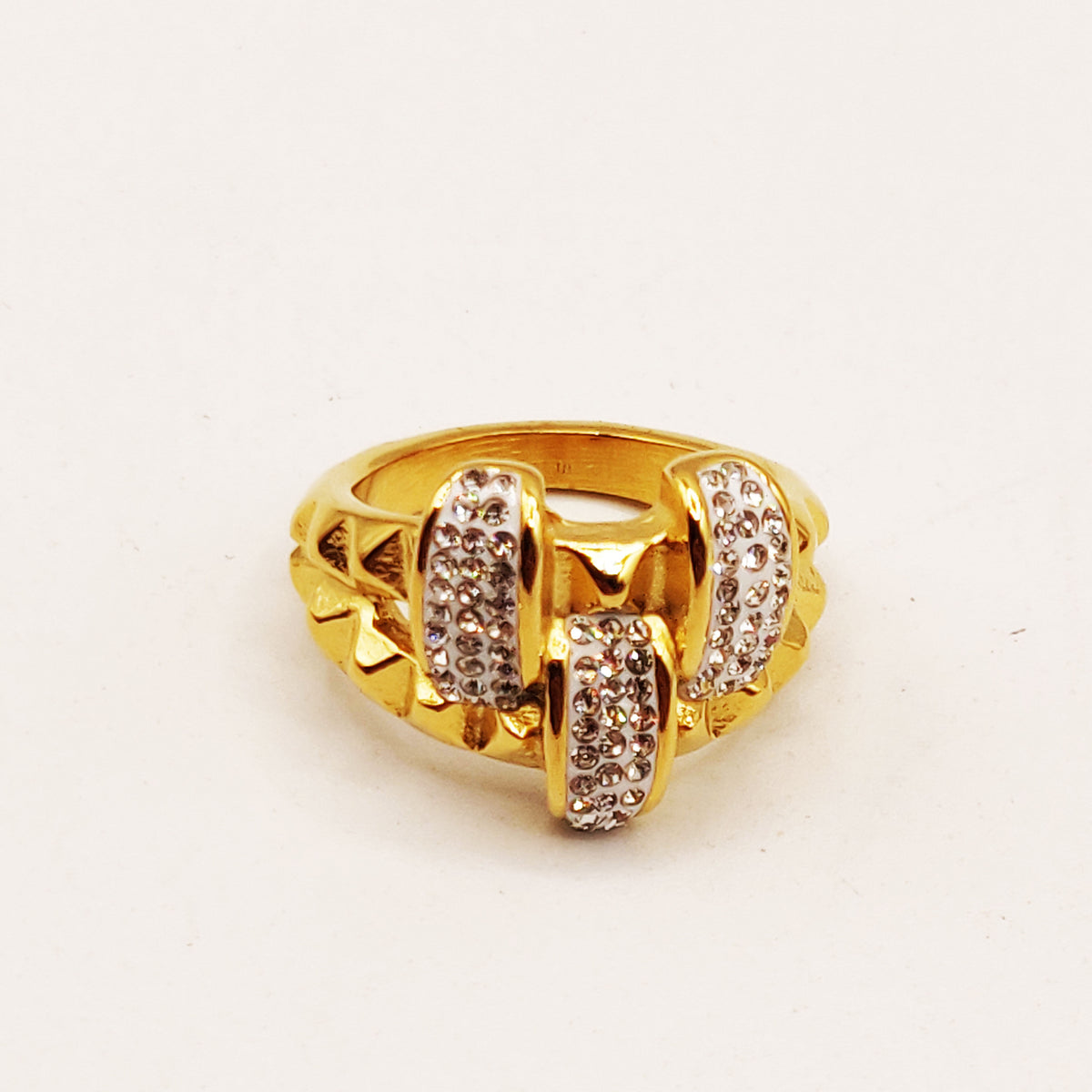 Bague Large Multi Pics et Cristaux Luxe