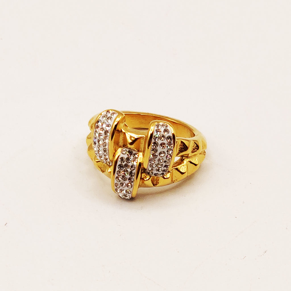 Bague Large Multi Pics et Cristaux Luxe
