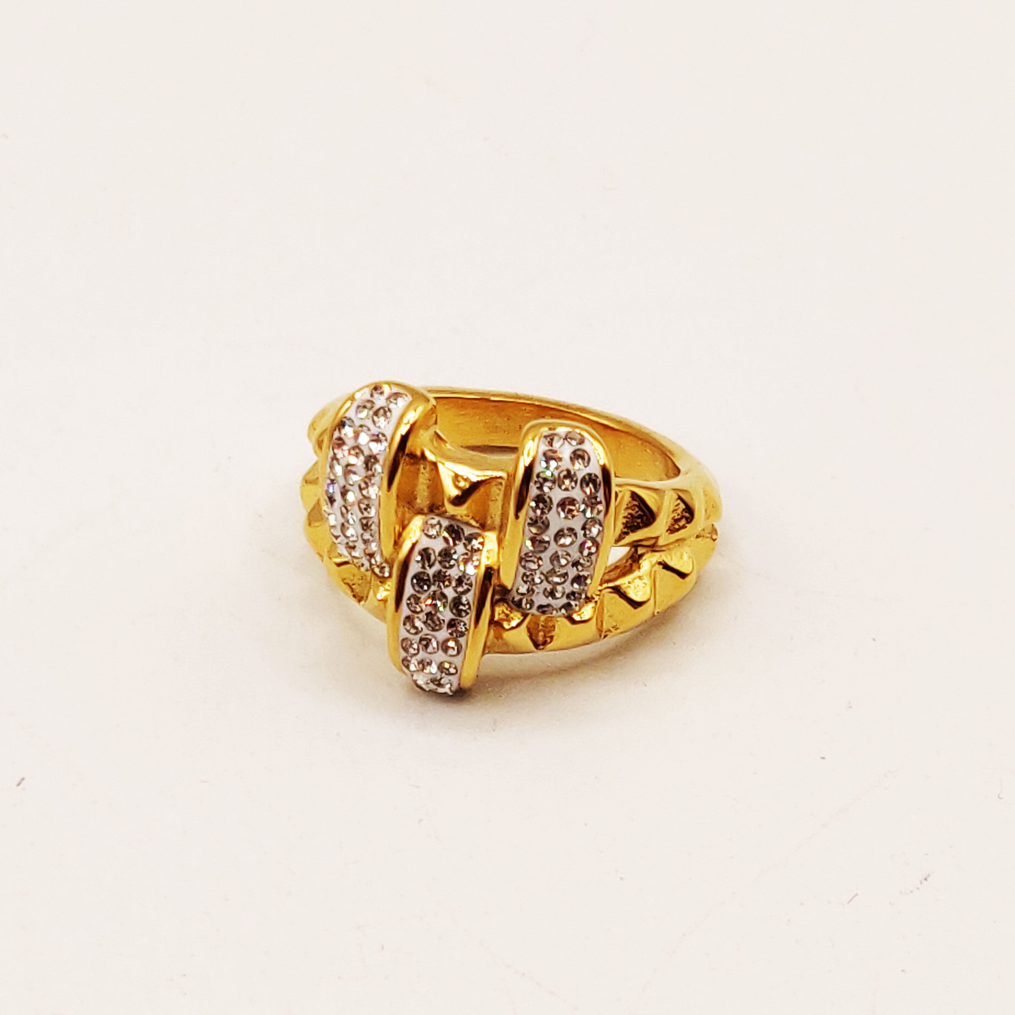 Bague Large Multi Pics et Cristaux Luxe