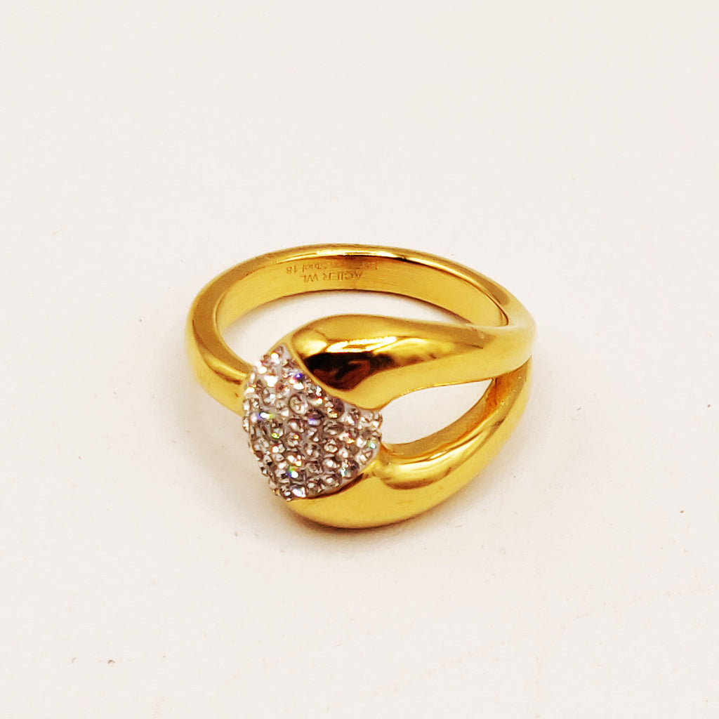 Bague Goutte Design Cristaux Luxe