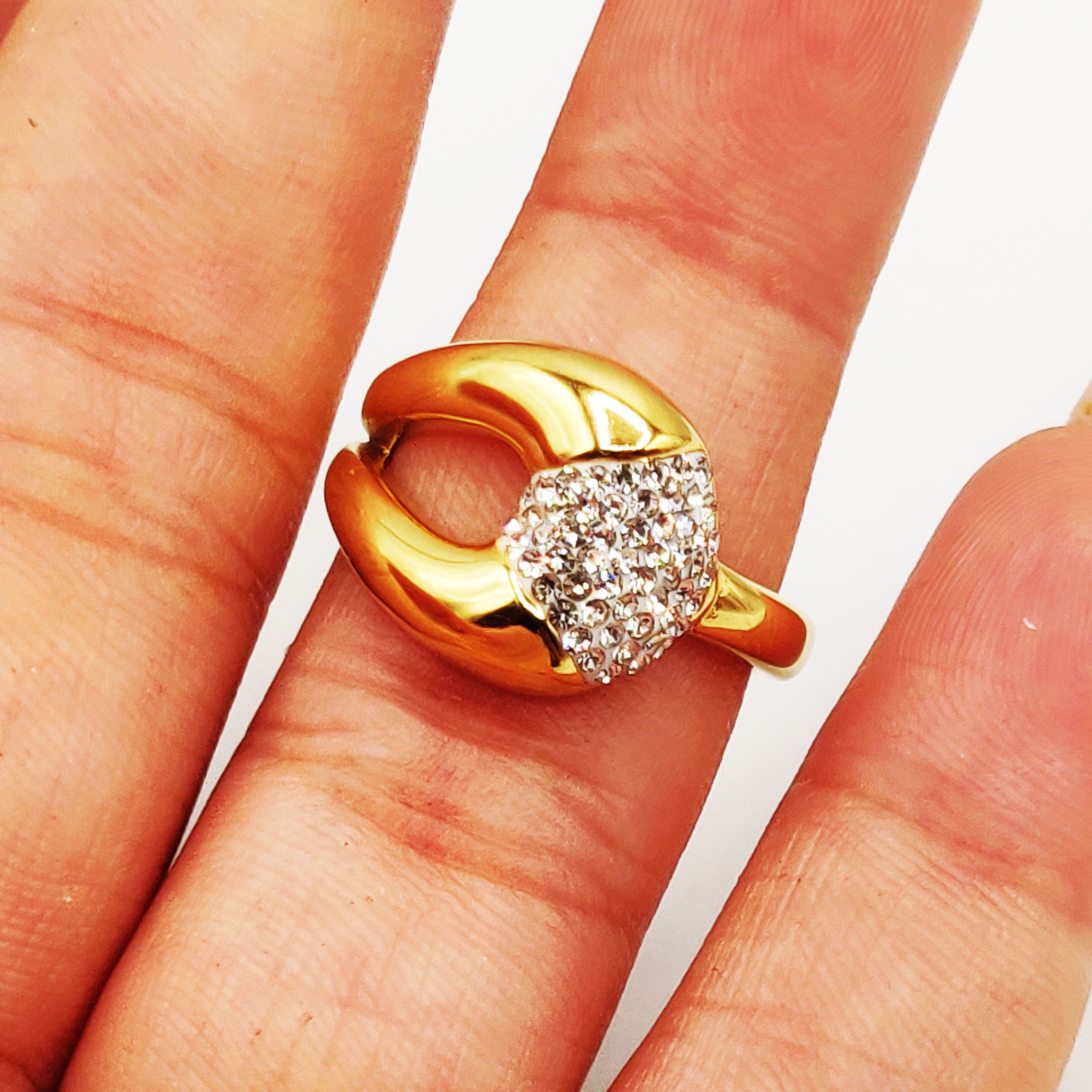 Bague Goutte Design Cristaux Luxe
