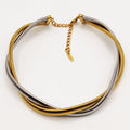 Collier Double Tubogaz Argenté et Doré Luxe