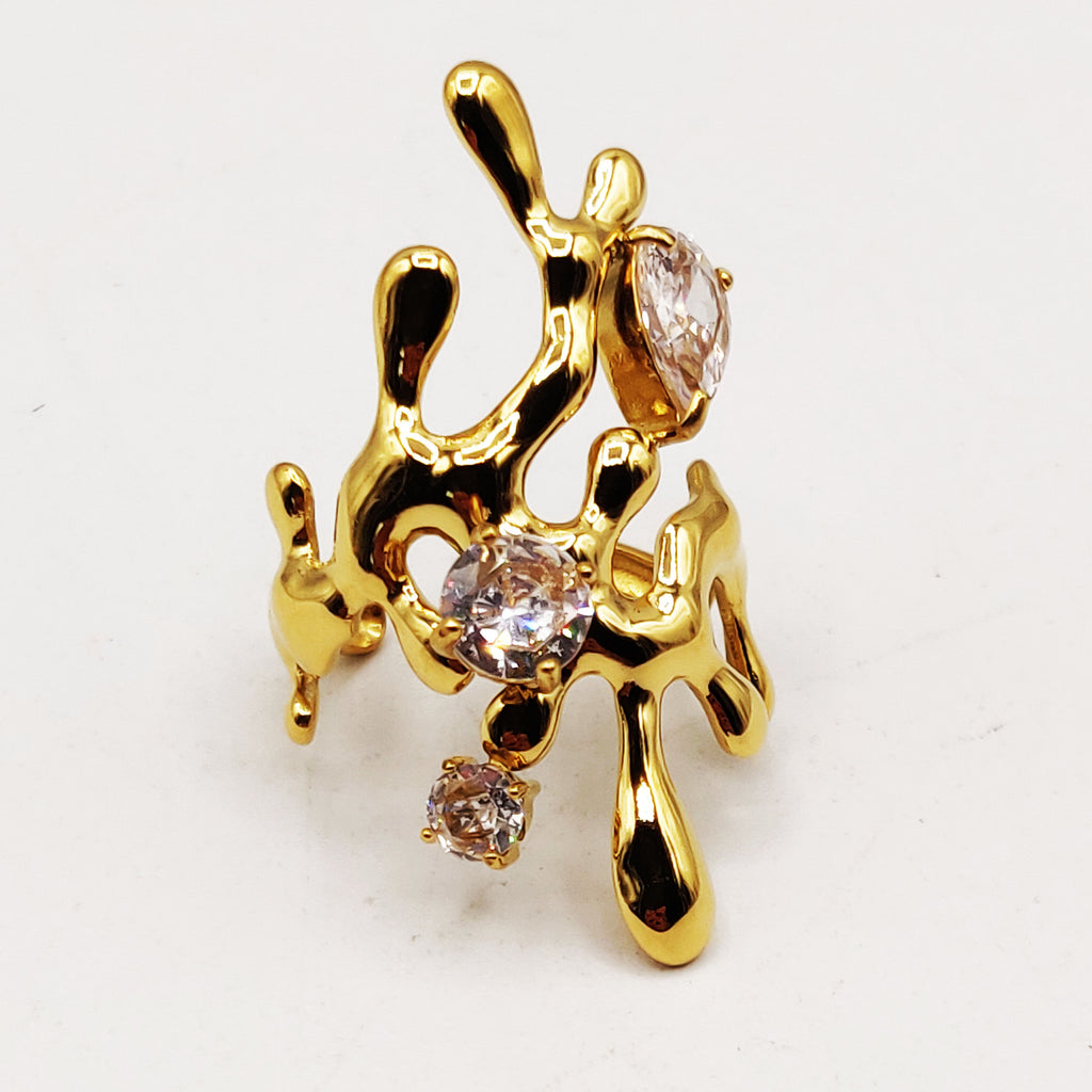 Bague Flaque d'eau Cristaux