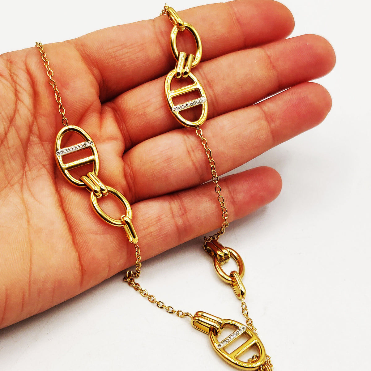 Collier / Sautoir Multi H Luxe Cristaux