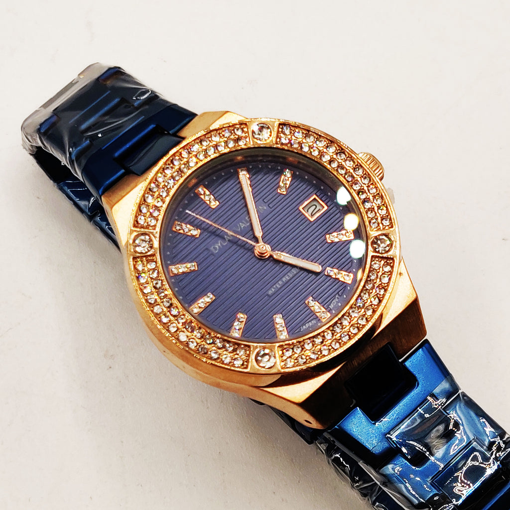 Montre Dylan Valentin DV6517 Fond Bleu Bracelet Bleu