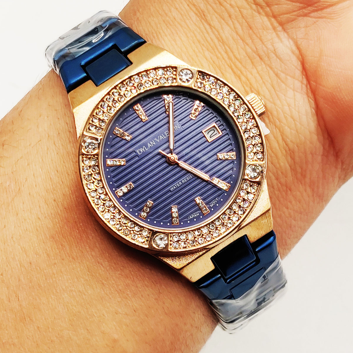 Montre Dylan Valentin DV6517 Fond Bleu Bracelet Bleu