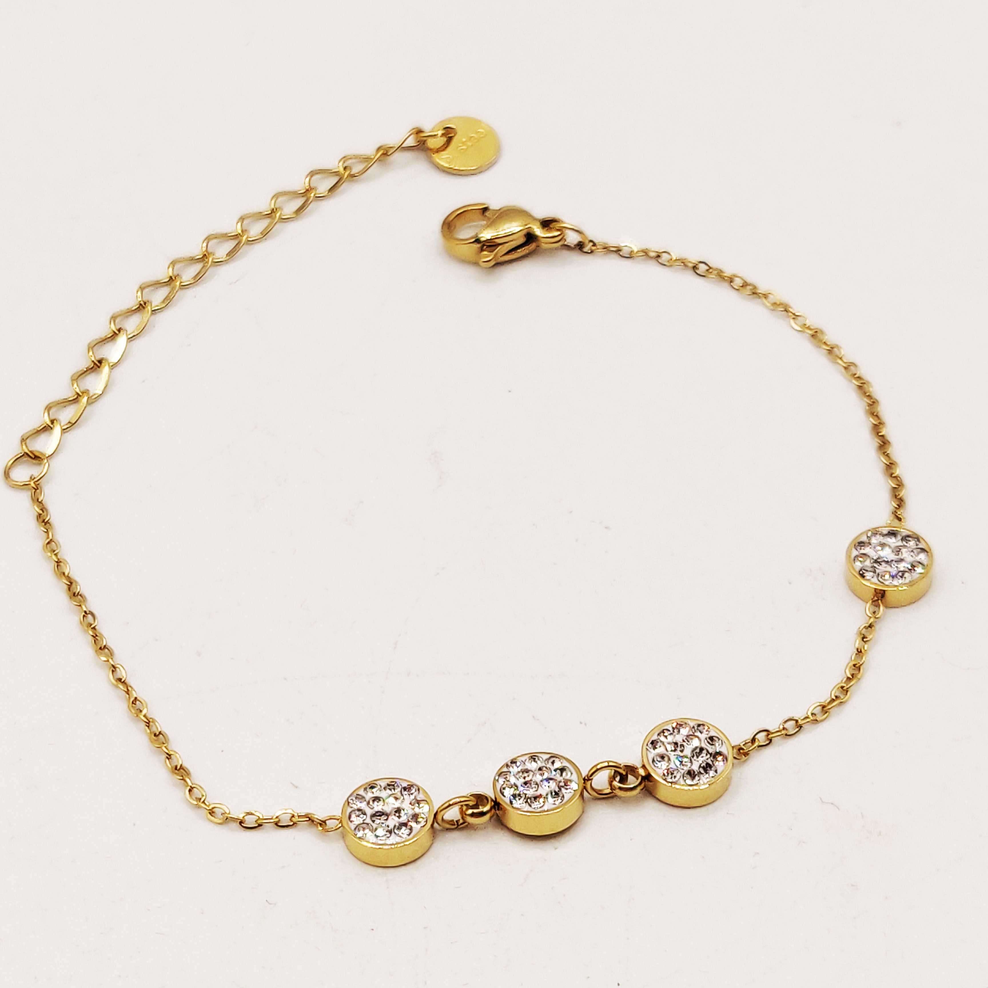Bracelet Quadruple Cristaux Ronds