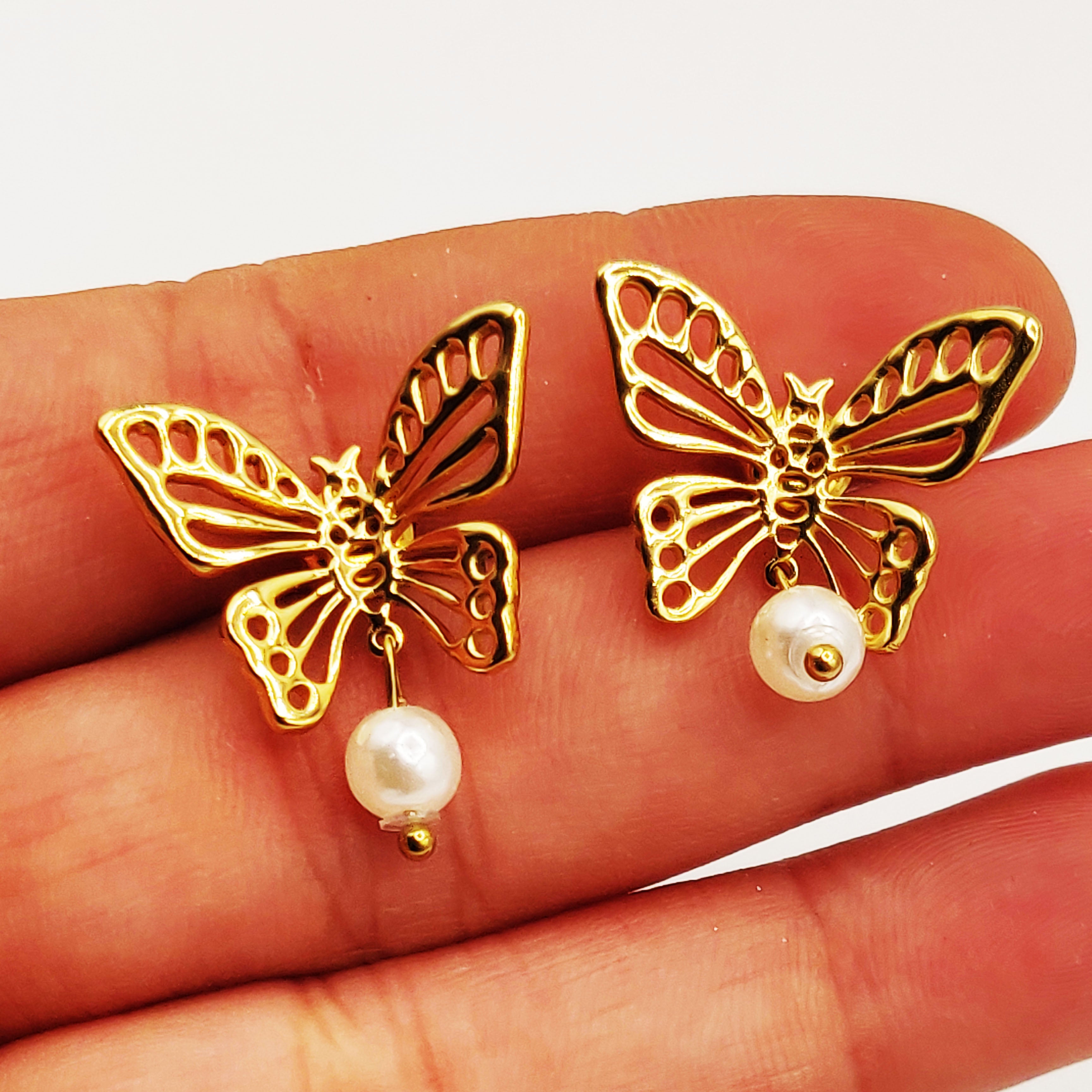 Boucles d'oreilles Chaîne Bibelots Papillon Luxe