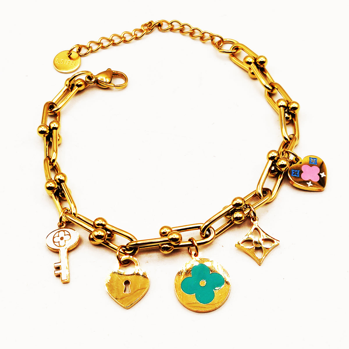 Bracelet T Luxe Trèfles et Étoiles Luxe