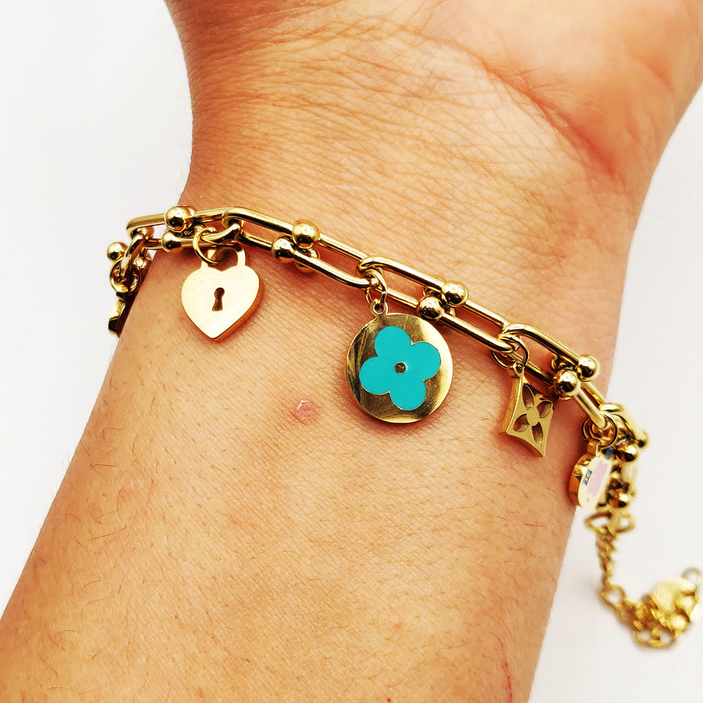 Bracelet T Luxe Trèfles et Étoiles Luxe