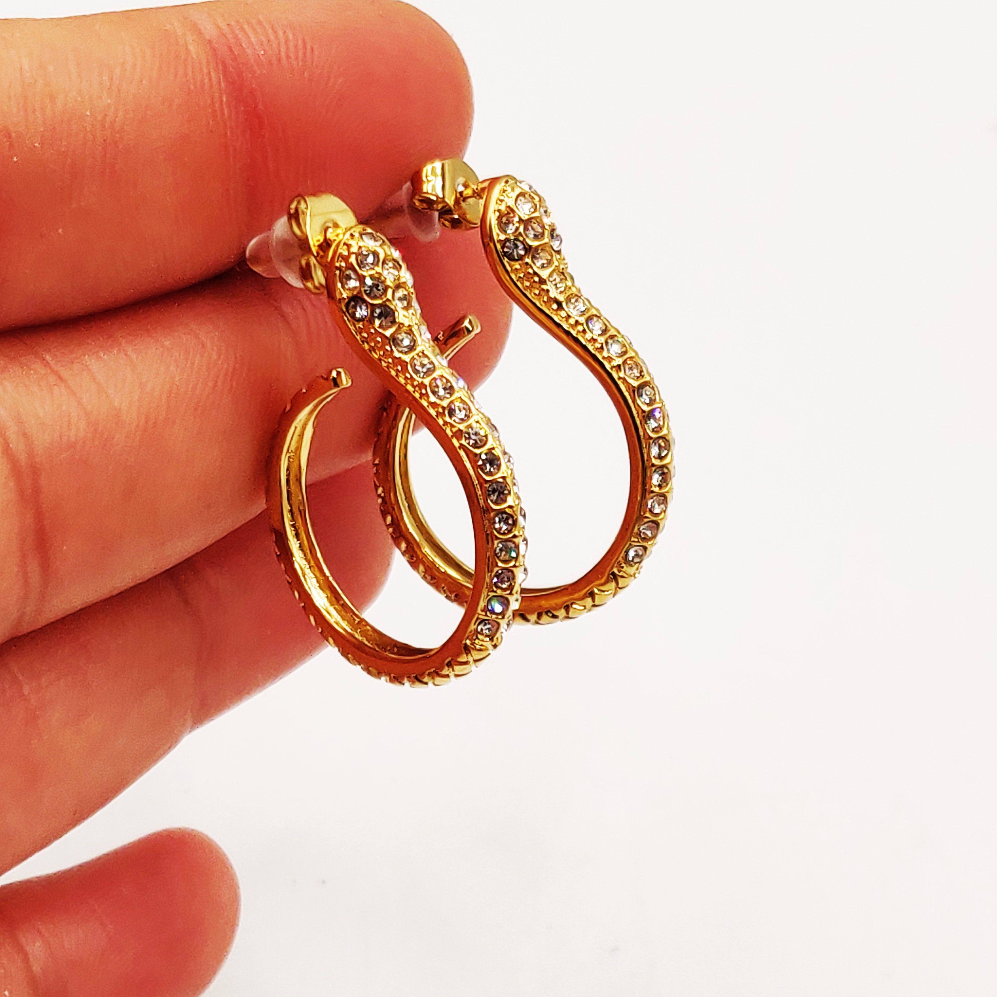 Boucles d'oreilles Créoles Serpent Cristaux