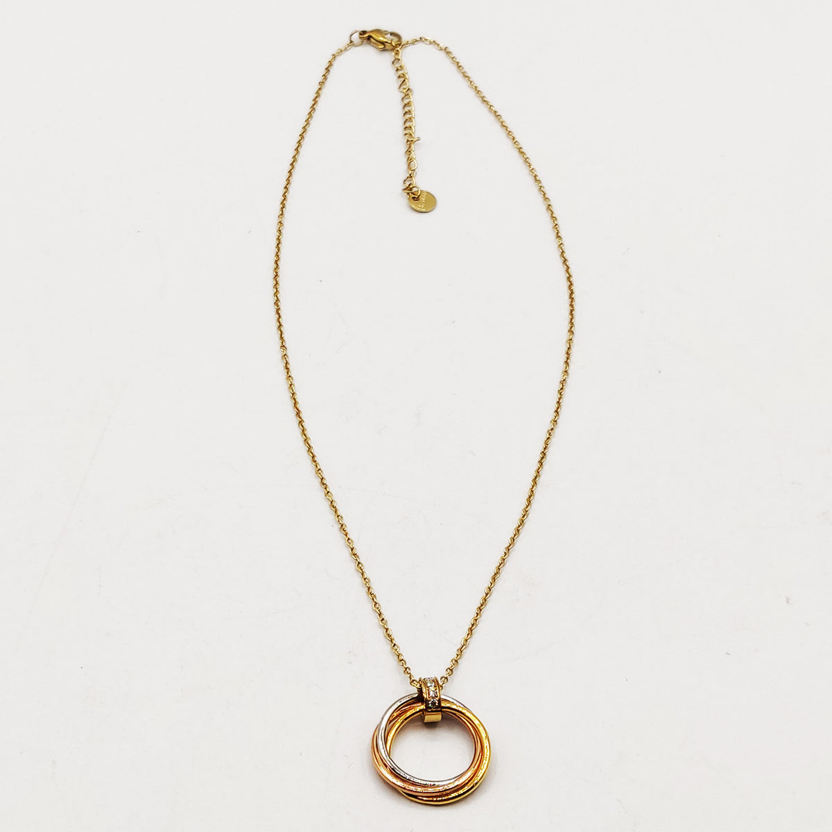 Collier Anneaux Tricolores Luxe