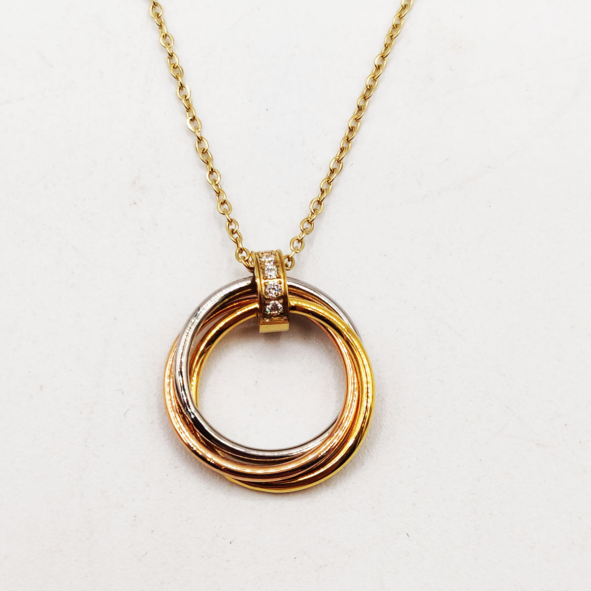 Collier Anneaux Tricolores Luxe