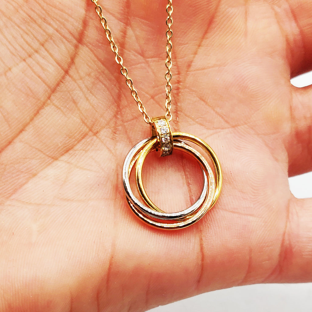 Collier Anneaux Tricolores Luxe
