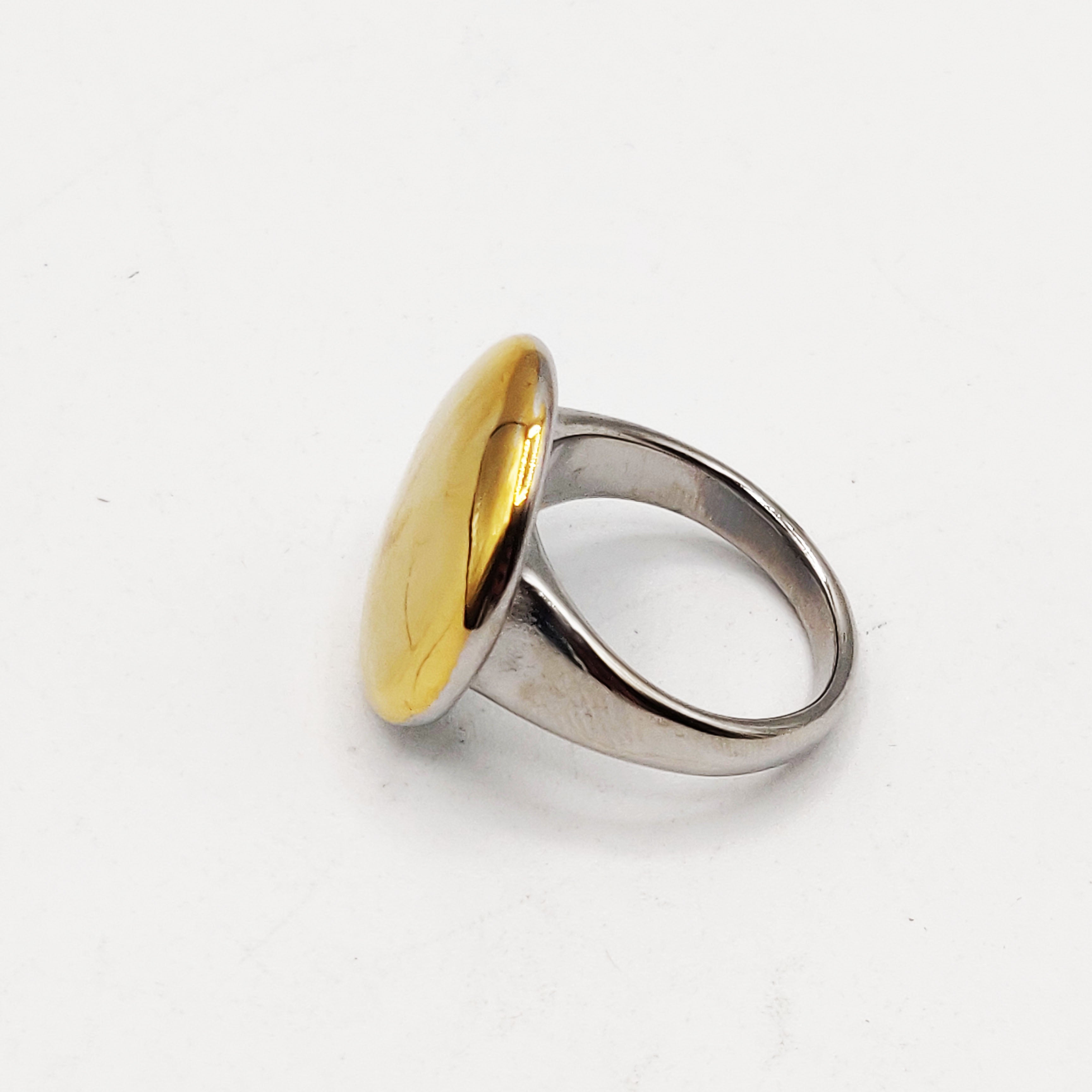 Bague Cercle Argentée et Dorée Luxe