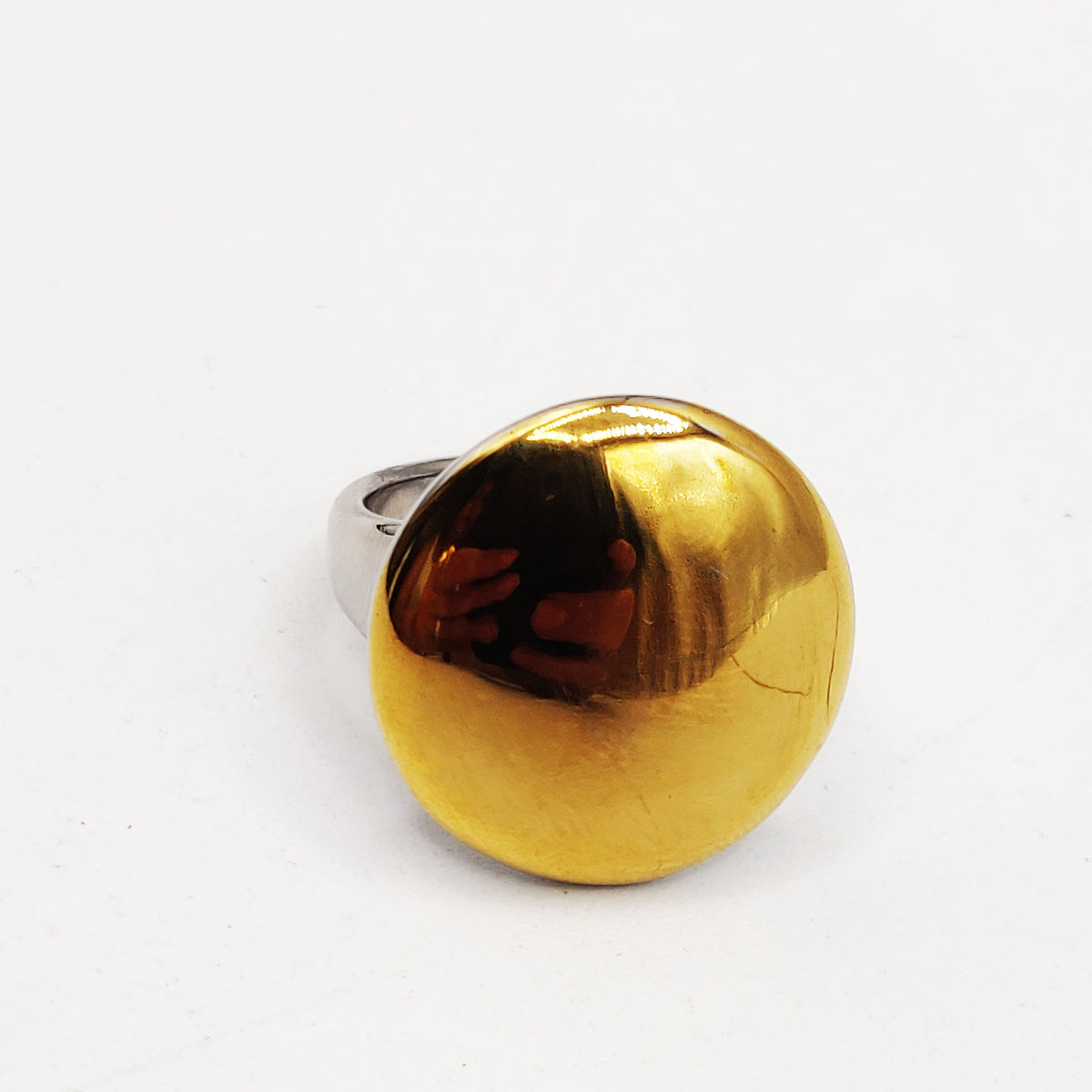 Bague Cercle Argentée et Dorée Luxe