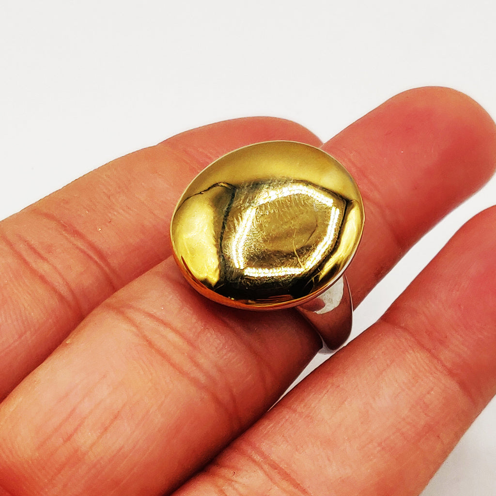Bague Cercle Argentée et Dorée Luxe