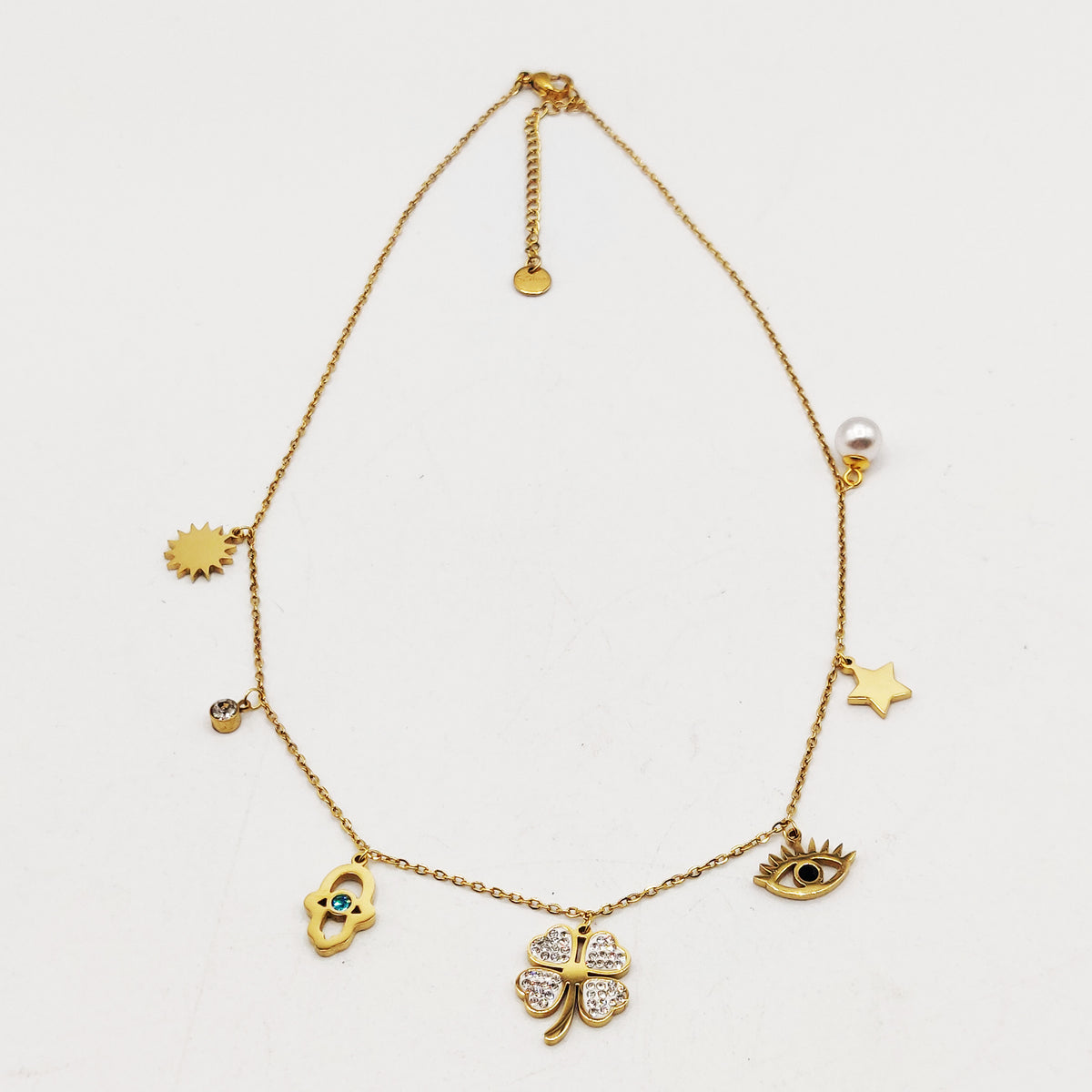 Collier Trèfle Multi Pendentifs Variés