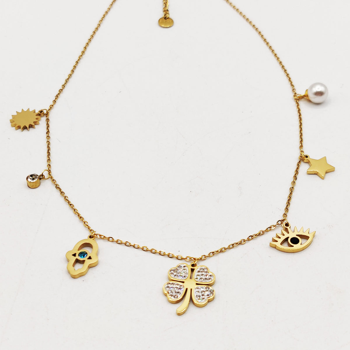 Collier Trèfle Multi Pendentifs Variés