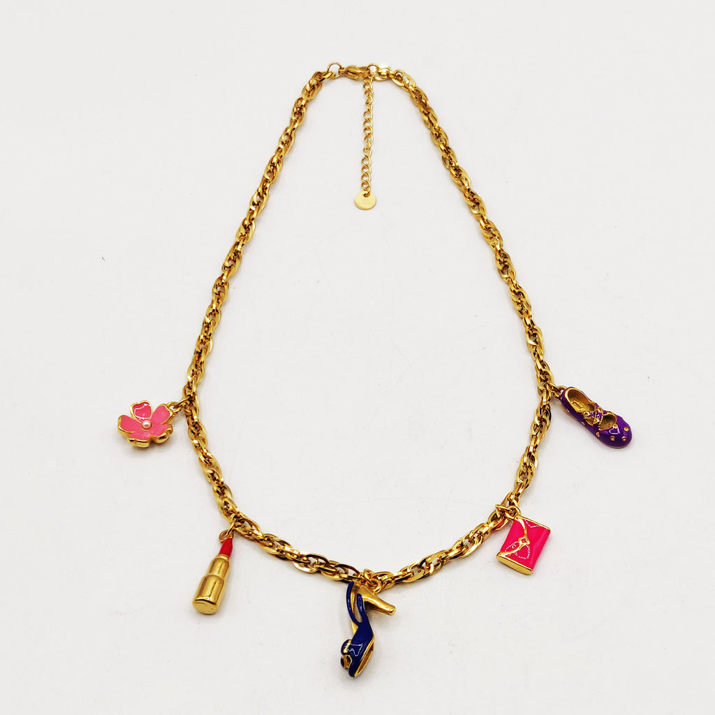 Collier Chaîne Bibelots Beauté Colorés Luxe