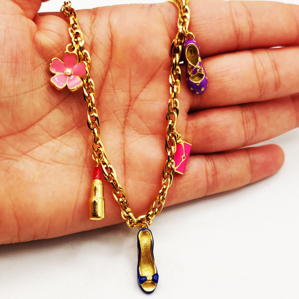 Collier Chaîne Bibelots Beauté Colorés Luxe